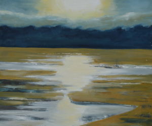 Sun setting at Porthkidney